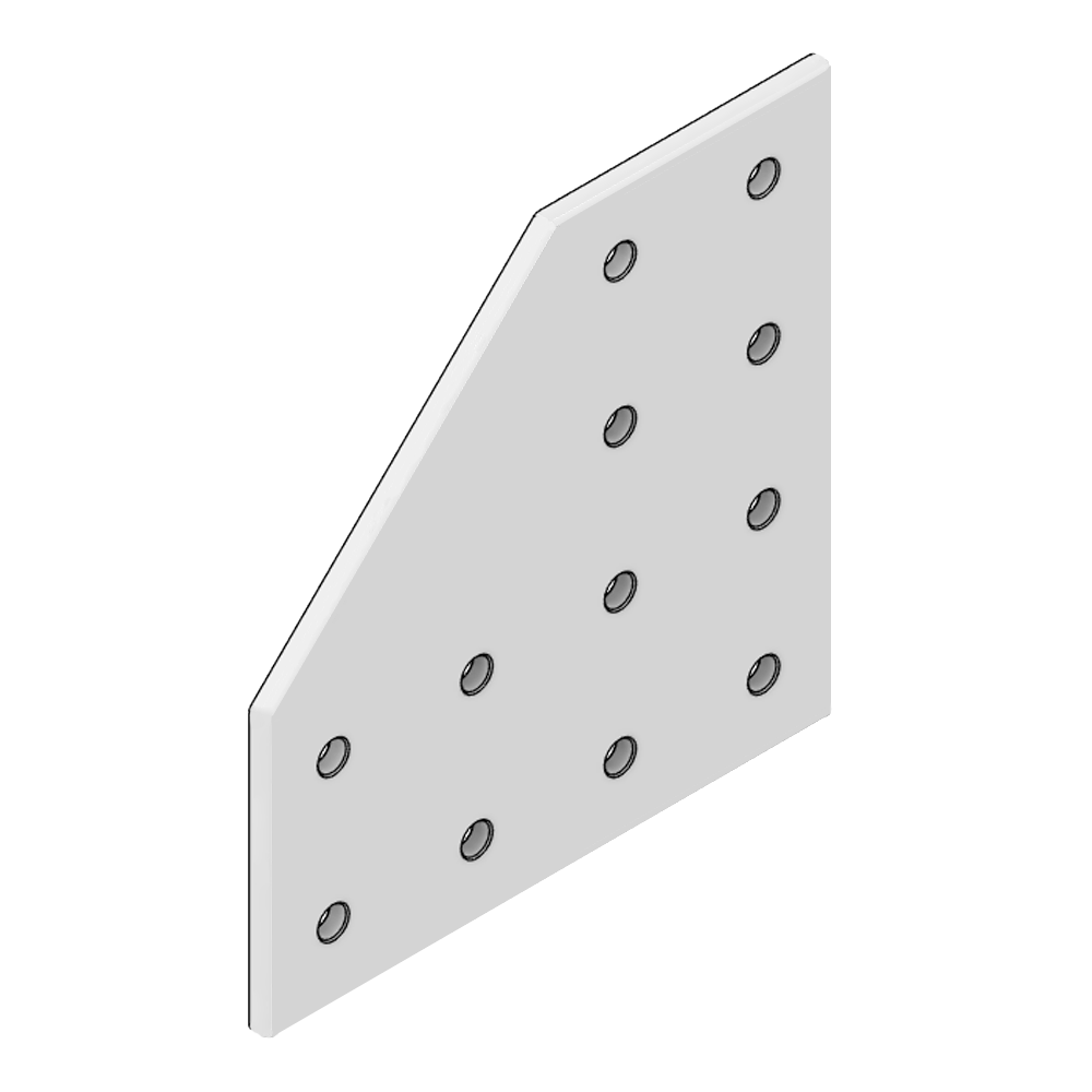 41-160-1SS MODULAR SOLUTIONS TIE PLATE 180MM X 180MM X 6MM<BR>ANGLED WITH STAINLESS STEEL HARDWARE